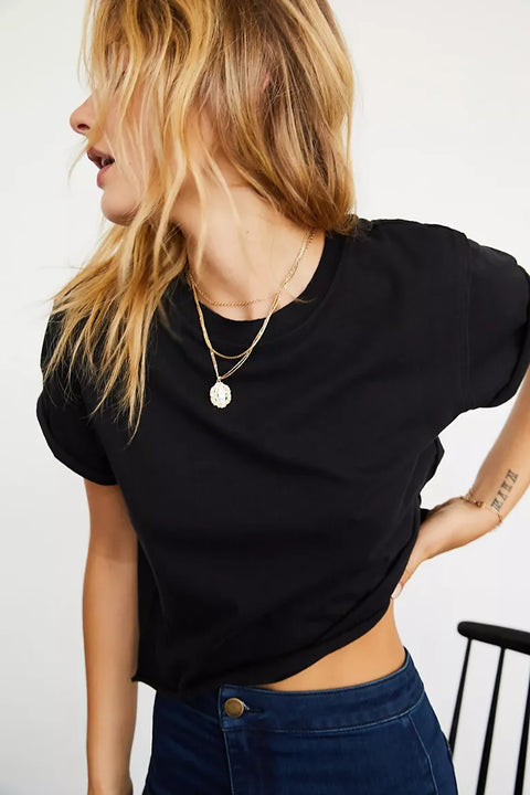 Free People The Perfect Tee in Black