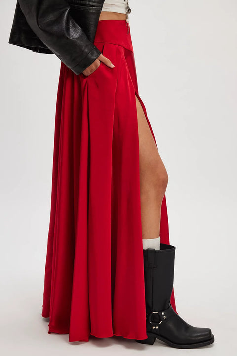 Free People Chilco Maxi Skirt In South Red