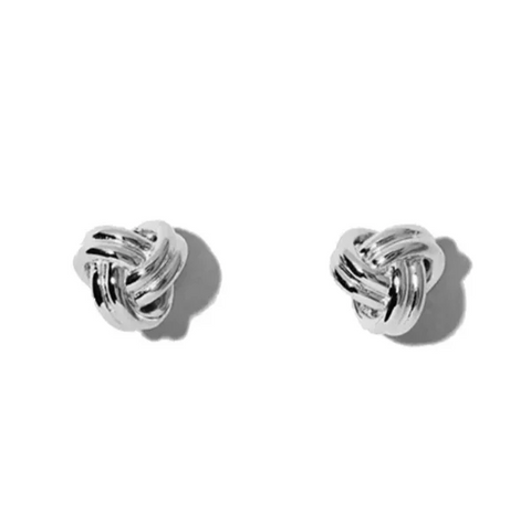 Gold Trip Love Knot Silver Earrings