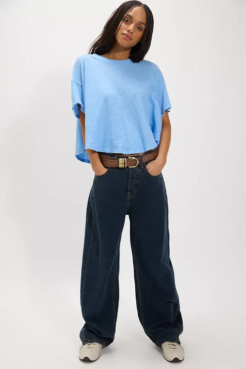Free People Elsie Swing Tee In Blissful Blue