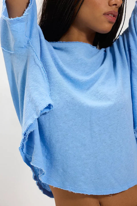 Free People Elsie Swing Tee In Blissful Blue