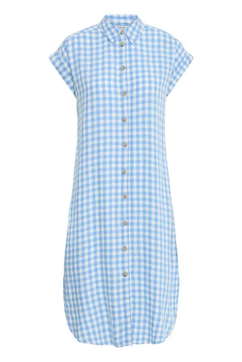 B Young Falakka Ss Shirt Dress In Della Robbia Blue Check
