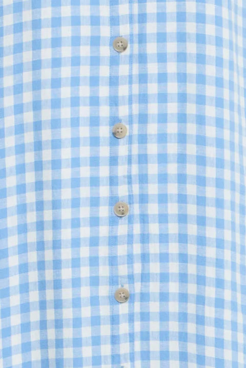 B Young Falakka Ss Shirt Dress In Della Robbia Blue Check