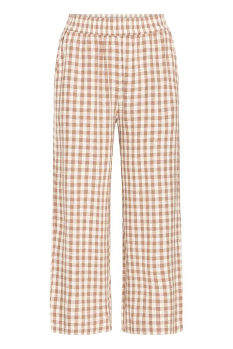B Young Falakka Crop Pants In Woodsmoke Check