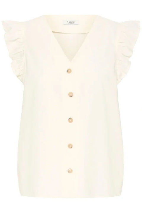 B Young Falakka Ruffle Shirt In Marshmallow