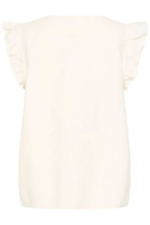 B Young Falakka Ruffle Shirt In Marshmallow