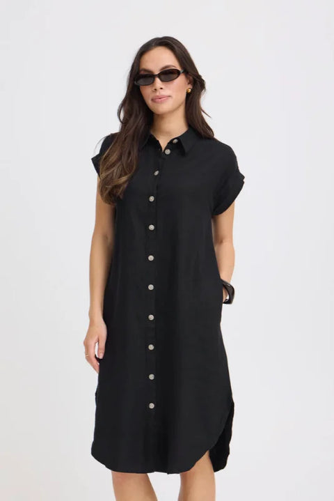 B Young Falakka Ss Shirt Dress In Meteorite