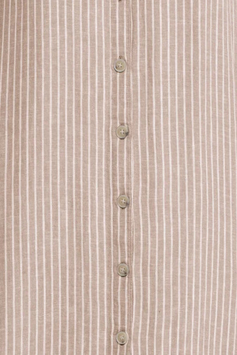B Young Falakka Ss Shirt Dress In Woodsmoke Stripe