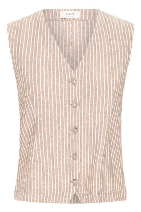 B Young Falakka Waistcoat 2 In Woodsmoke Stripe