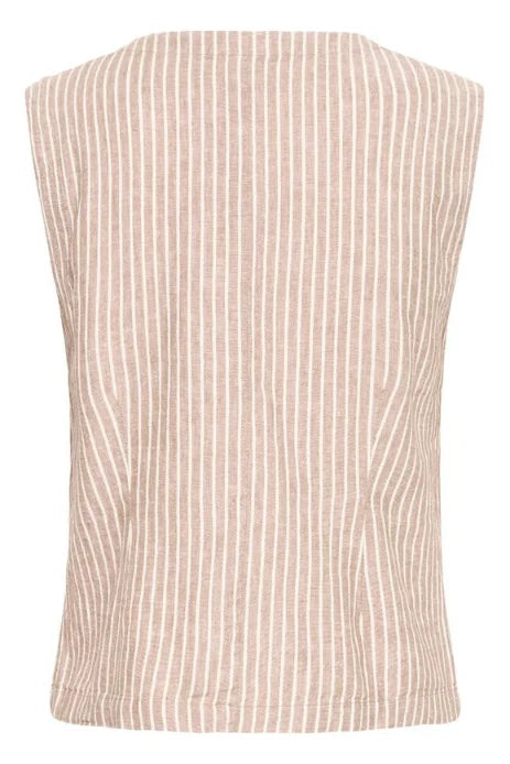 B Young Falakka Waistcoat 2 In Woodsmoke Stripe
