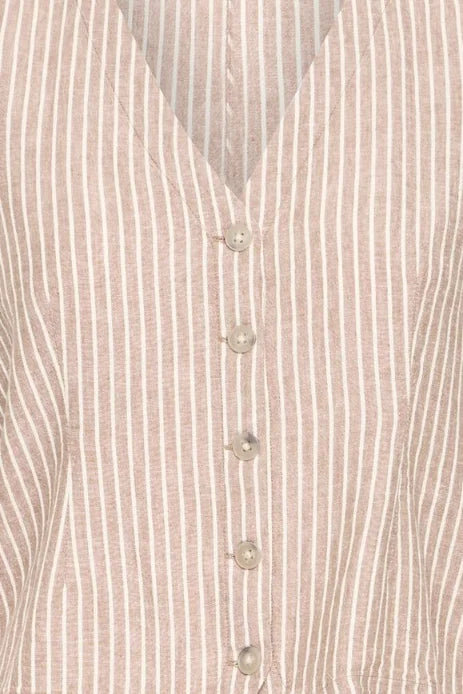 B Young Falakka Waistcoat 2 In Woodsmoke Stripe