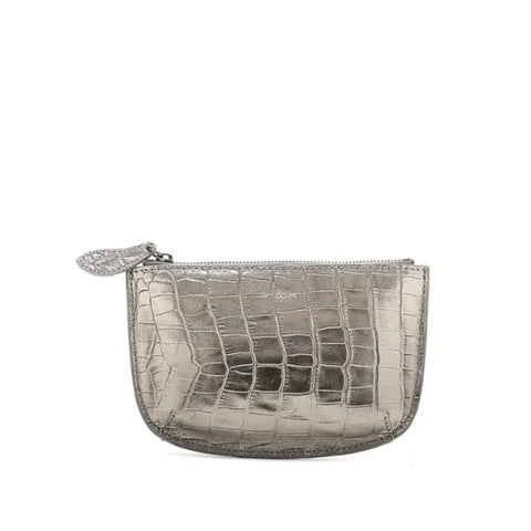 bell&fox Faye Leather Purse - Pewter Croc