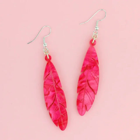 Little Moose FLAERD FEA Flamingo Feather Earrings