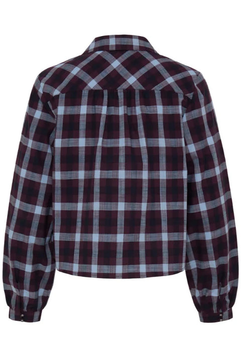 B Young Flanny Shirt In Fig Check