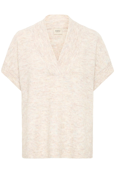 Fransa Sanny Waistcoat In Oatmeal Melange
