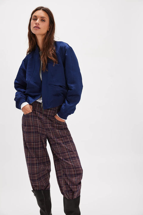 Free People Ellie Satin Bomber In Cosmic