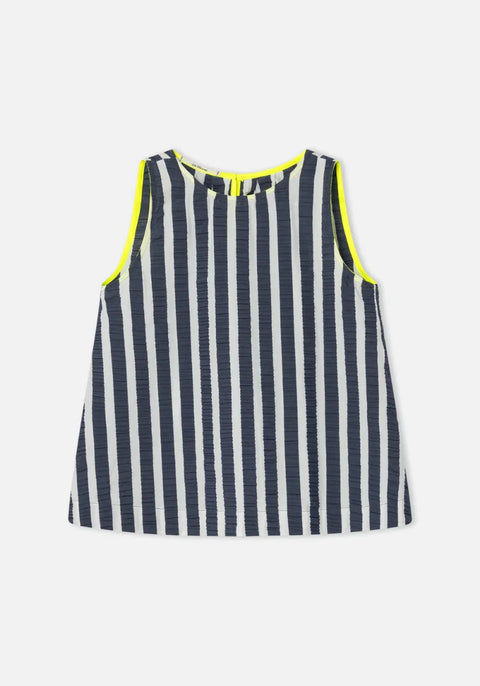 Dr Bloom Fresco Top In Blue Stripe