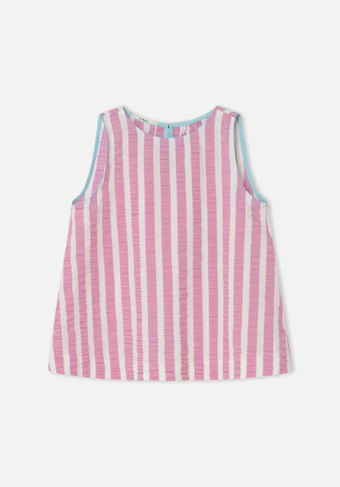 Dr Bloom Fresco Top In Pink Stripe