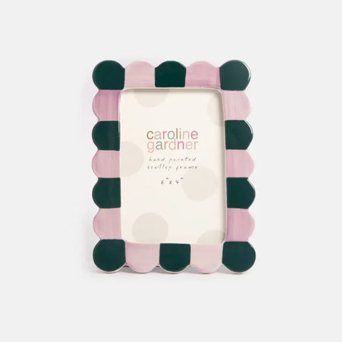 Caroline Gardner Gifts FRM102 Lilac & Teal Scallop Edge 4x6" Photo Frame