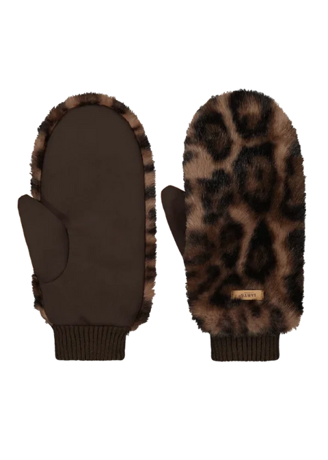 Barts Fur Mitts Print Brown