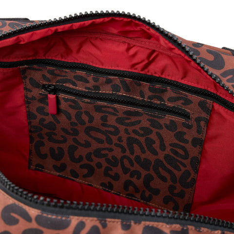 Roka London Gatwick Leopard Print Recycled Canvas Medium