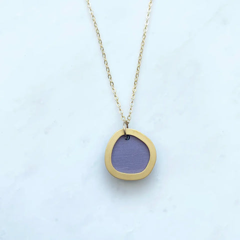 MicaPeet GCN-LLC Coloured/Gold Circle Pendant Lilac
