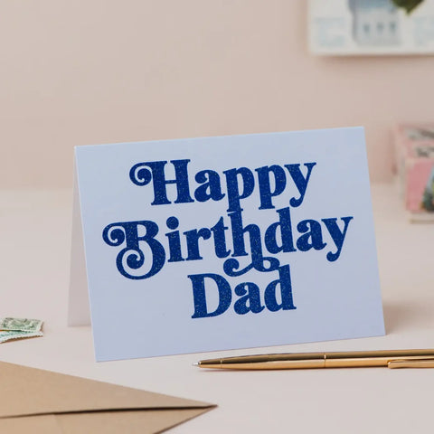 Oh Squirrel GL129 Happy Birthday Dad' Card w/ Glitter