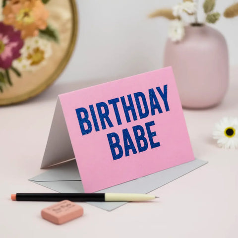 Oh Squirrel GL30 Birtday Babe Pink And Blue Glitter Birthday