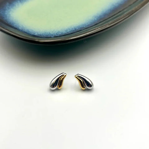 Sixton London Gold and Silver Droplet Earrings