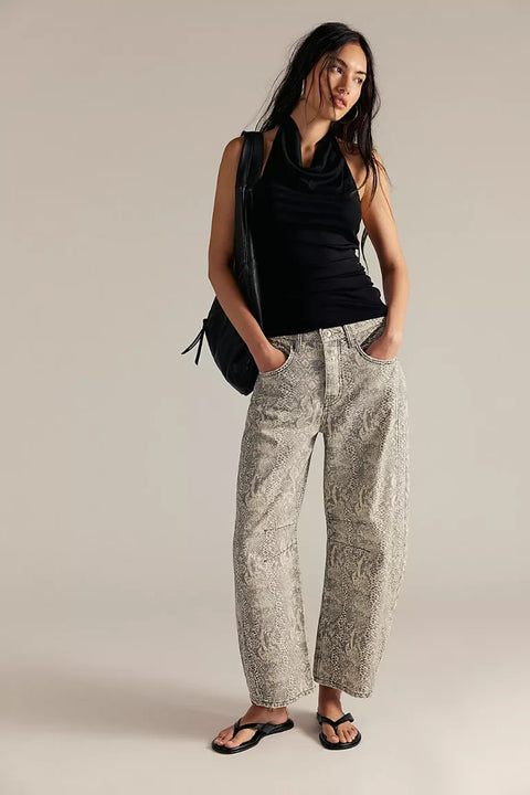 Free People Good Luck Printed Barrel In Snake Combo