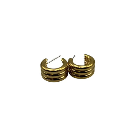 Sixton London Grooved Huggie Style Earrings