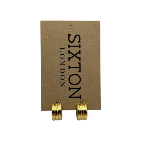 Sixton London Grooved Huggie Style Earrings
