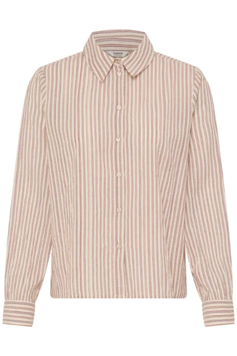 B Young Hellis Ls Shirt In Fig Multi Stripe