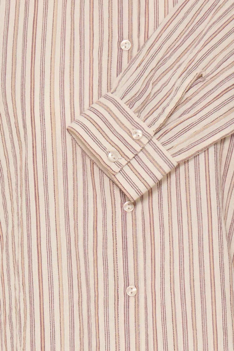 B Young Hellis Ls Shirt In Fig Multi Stripe
