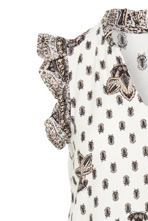 B Young Ikaia Boho Blouse In Meteorite Boho