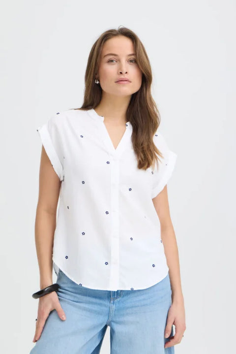 B Young Isilas Shirt In Medieval Blue Flower