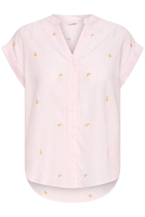 B Young Isilas Shirt In Pink Stripe Peach