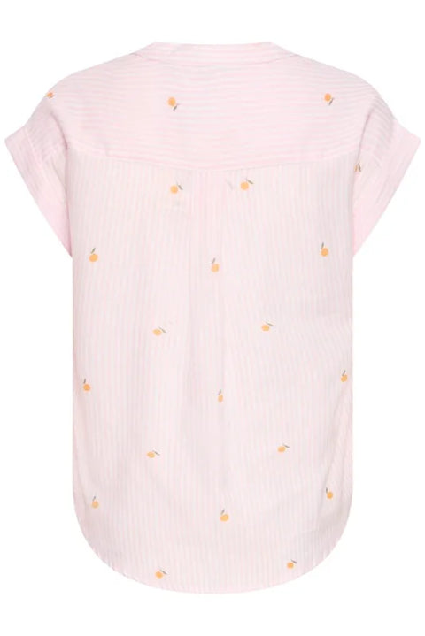 B Young Isilas Shirt In Pink Stripe Peach