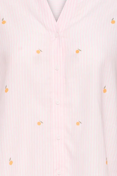 B Young Isilas Shirt In Pink Stripe Peach