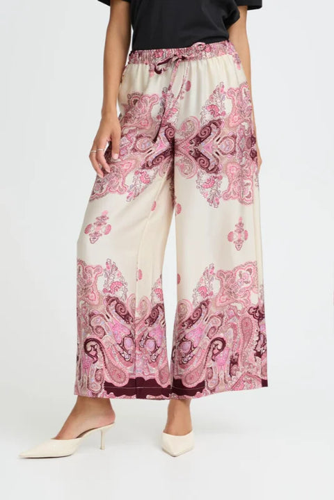 B Young Jannike Pants 2 In Birch Paisley