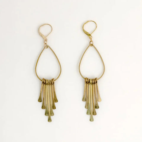 Altiplano JEA428GO Paddle Pin Fringe Earring | Gold