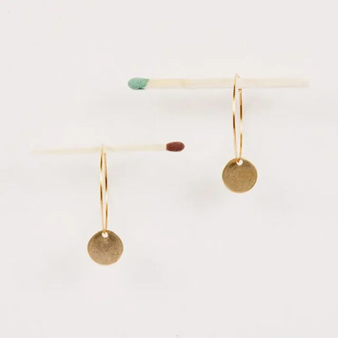 Altiplano JEA436BS Hoop and Disc Earrings | Brass
