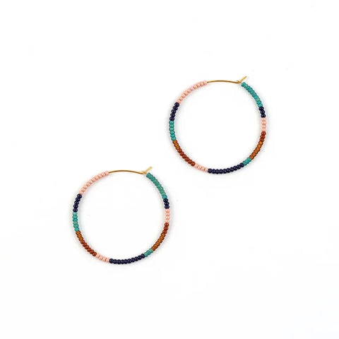 Altiplano JEA522DM Beaded Hoop Earrings Deep Multi