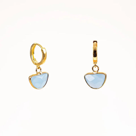 Altiplano JEA629BL Faceted Stone Huggie Earrings | Blue Jade