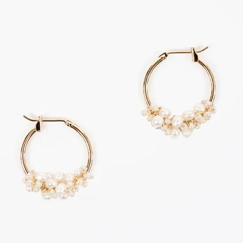 Altiplano JEA674 Pearl Cluster Hoop Earrings