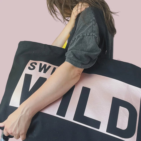 The Cornish Studio Jumbo Swim Wild Bag Black/Rose Gold