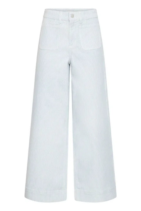 B Young Kasion Wide Pocket Jeans In Light Blue Denim Stripe