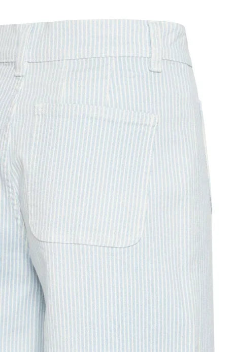 B Young Kasion Wide Pocket Jeans In Light Blue Denim Stripe