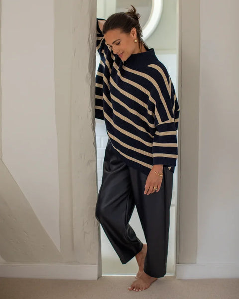 Chalk Kelly Trousers In Dark Navy