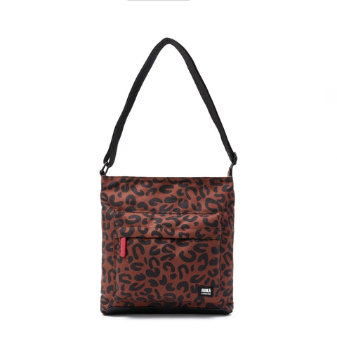 Roka London Kennington Crossbody Bag In Scarlet Leopard Canvas
